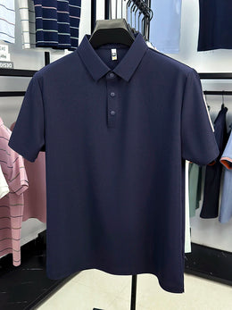 2025 Men's Sporty Polo Waffle Shirt | Moisture-Wicking Golf Tennis Top Sizes S-5XL, Snap Buttons, 7A Antibacterial High Quality