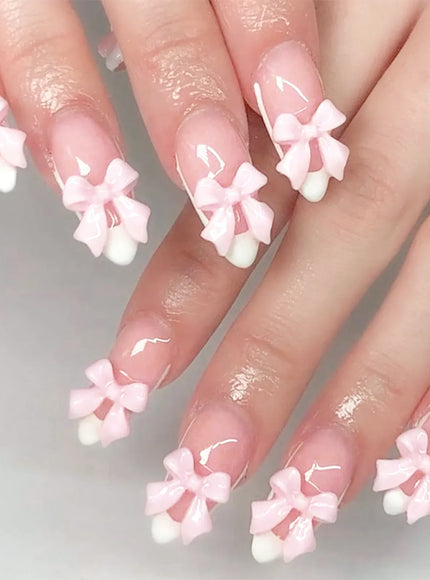 KissIcon Blush Pink Nails Pearl 3D Tips -
