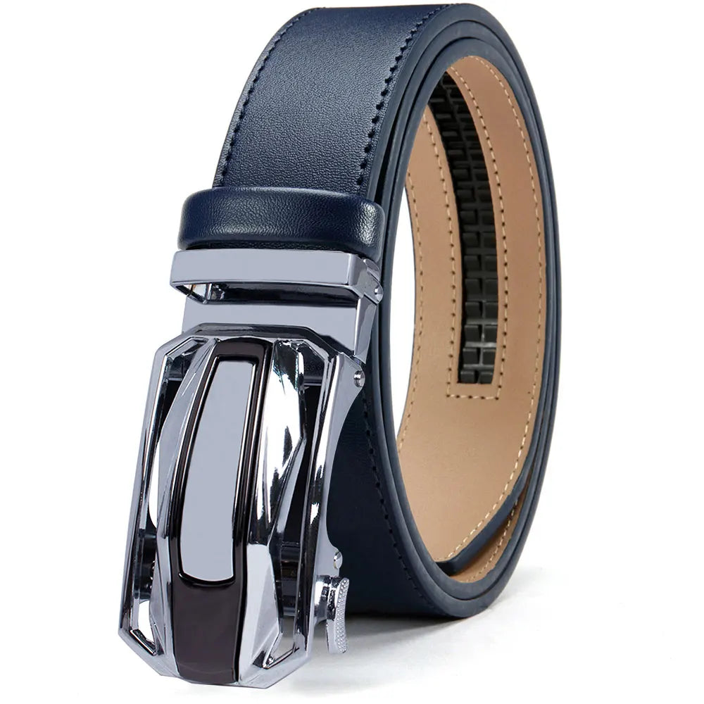 Men Belts Leather Waist Strap Male Automatic Buckle Waistband Mens High Quality Girdle Belts for Women Men Gifts 105 115  125cm