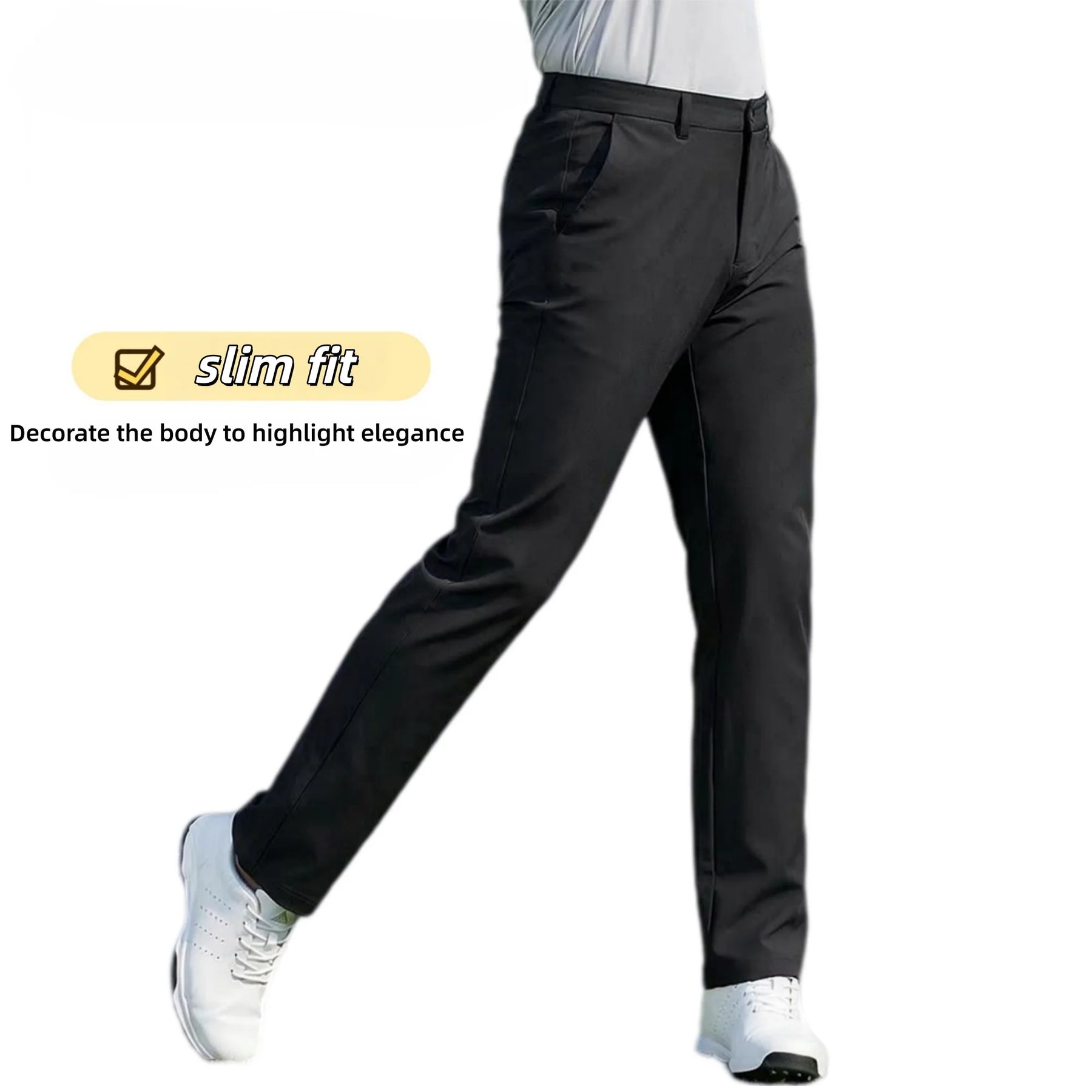Men's Golf Pants, Summer Sweat-Absorbing Breathable Golf Trousers