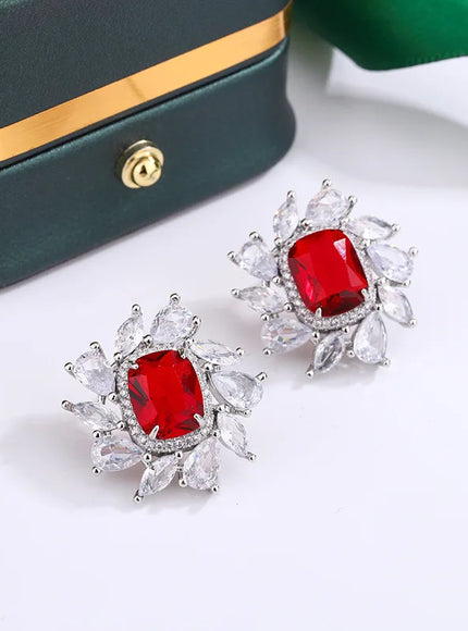 KissIcon 925 Silver Plated Earrings Women - Shiny Zircon