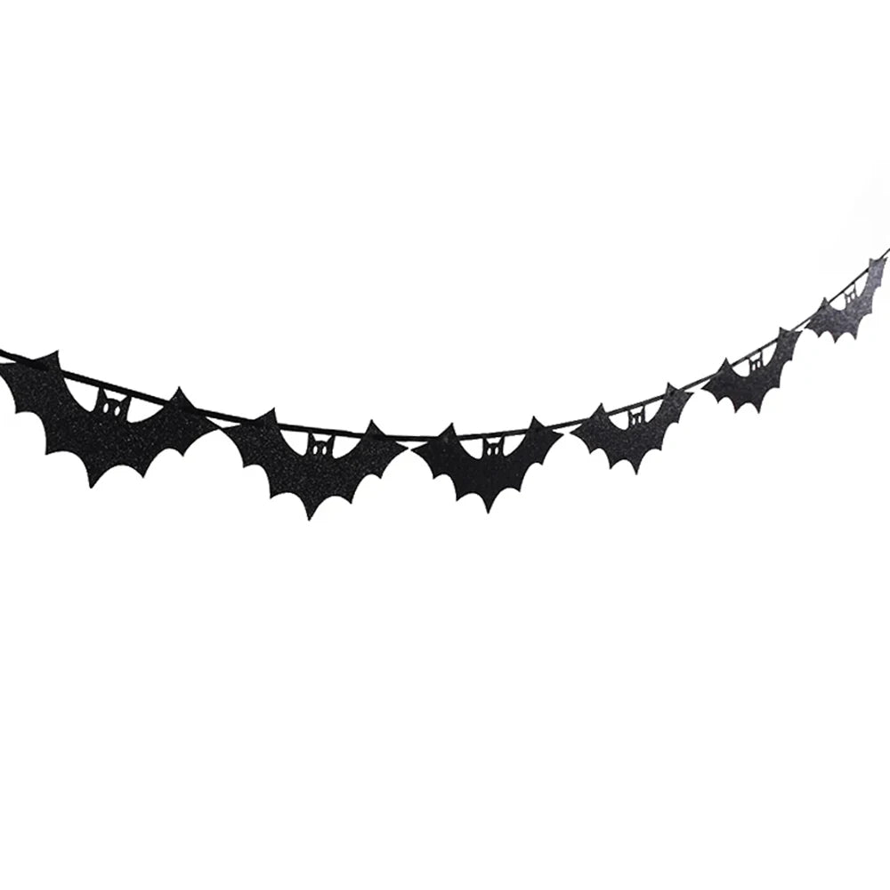 Halloween Party Banner Garlands Cartoon Ghost Bat Spider Hanging Bunting for Halloween Home Decoration Supplies Kids Favors Gift