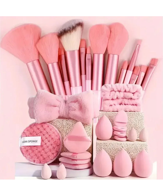 KissICON Pink Professional Makeup Brush Set 13 or 33 Piece