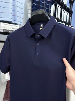 2025 Men's Sporty Polo Waffle Shirt | Moisture-Wicking Golf Tennis Top Sizes S-5XL, Snap Buttons, 7A Antibacterial High Quality