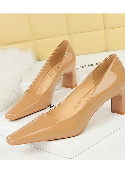 2024 Spring Versatile Fashion Shallow Mouth Patent Leather