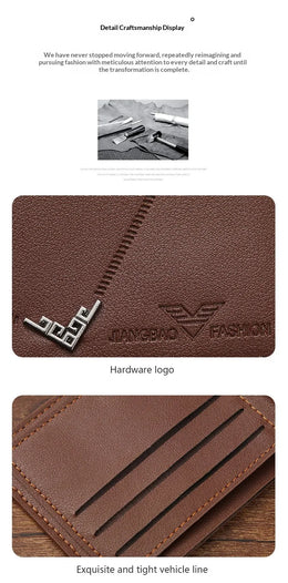 Slim Leather Wallet for Men RFID Blocking Bifold Front Pocket Wallet Minimalist Credit Card Holder Cash Money Clip