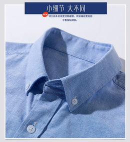 100% Cotton Oxford Shirt Men's Summer short sleeved Sleeve Embroidered Horse Casual Without Pock et Solid Shirt Plus Size S-6XL