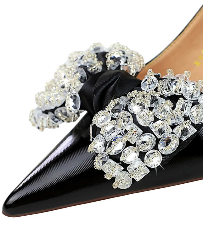 Women Green Pointed Toe Pumps Wedding Middle Low
