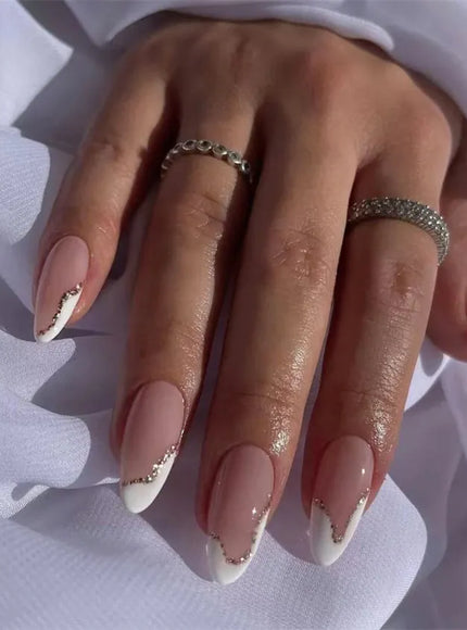 KissICON False Nails -Y-149S KissIcon Flower Almond False Nails Blue White -