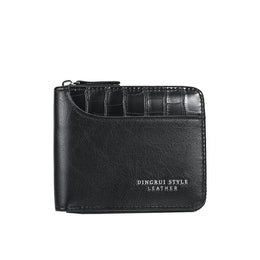 Leather Men’s Wallet Luxury Mens Purse Male Zipper Card Holders with Coin Pocket Rfid Wallets Gifts Men Money Bag Birthday Gifts