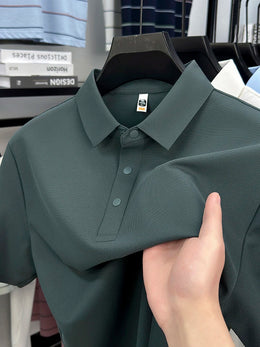 2025 Men's Sporty Polo Waffle Shirt | Moisture-Wicking Golf Tennis Top Sizes S-5XL, Snap Buttons, 7A Antibacterial High Quality