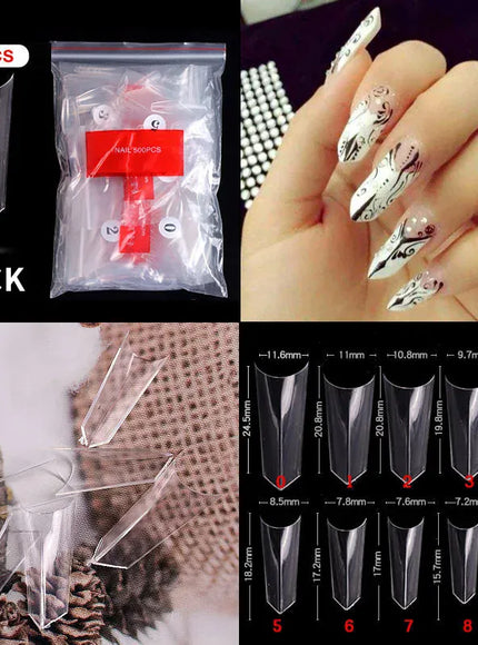 Mid Length Press On Nails Clear Natural 500pcs