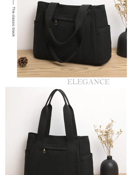 Women's Handbag – Fashionable Canvas Top-handle