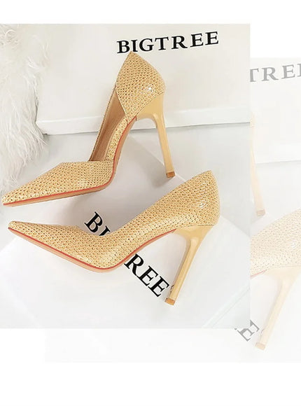 Woman Vintage Snake Print Pumps Square Toe Patent