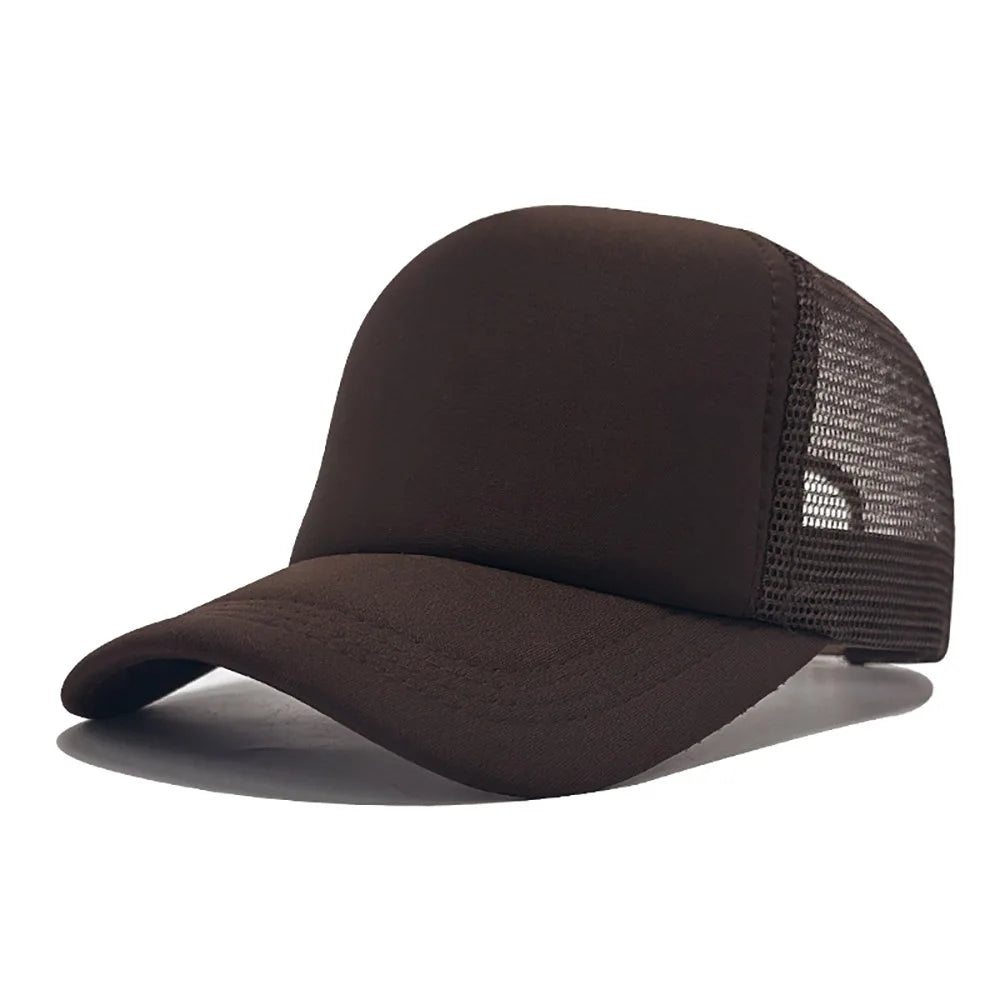 Customized Printed Logo Sponge Mesh Cap Solid Color Baseball Hat Sunshade And Sun Protection Travel Caps Truck Cap Duckbill Hats