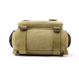 Small Mens Backpack Canvas Casual Backpacks for Men 2025 Mini Male School Bag Rucksack Man Multi-function Crossbody Bag Travel