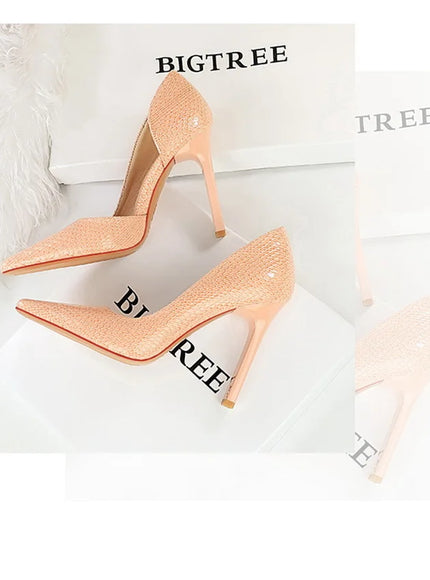 Woman Vintage Snake Print Pumps Square Toe Patent