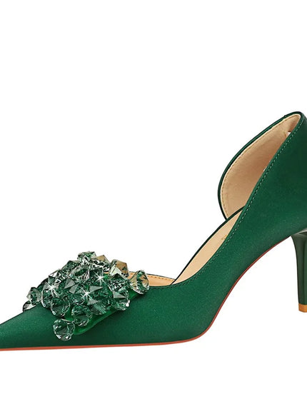 2024 New Rhinestone Women Pumps Bow knot Retro