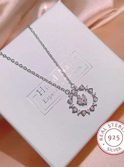 KissIcon Tassel Pendant Clavicle Chain 925 Silver - Zircon