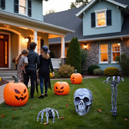 Halloween Decorations Scary Props Realistic Skeleton Skull & Hands Halloween Home Decor Yard Prank Festivals Party Supplies