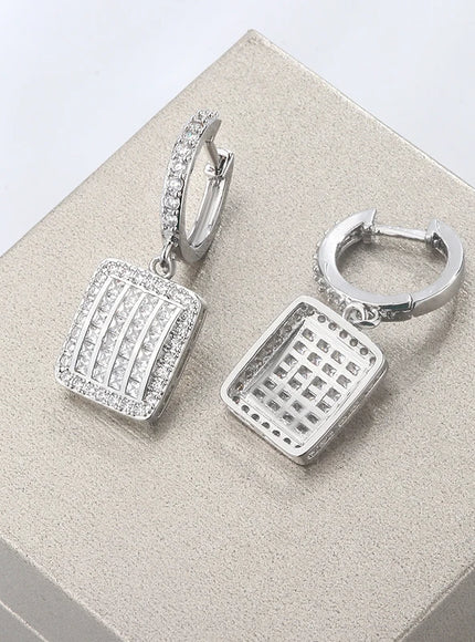 KissIcon Exquisite 925 Silver Earrings - Zircon Sparkle