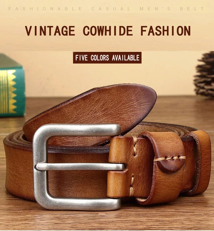 Mens belts Top Cowhide Full Match Casual Jeans Vintage Luxury High Quality Male Designer Genuine Leather Belt For Men