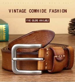 Mens belts Top Cowhide Full Match Casual Jeans Vintage Luxury High Quality Male Designer Genuine Leather Belt For Men
