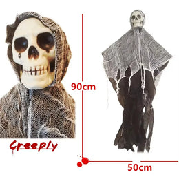 2025 Horror Skull Hanging Halloween Decorations Ghost Outdoor Haunted House Scary Pendant Props Halloween Party Decor Supplies