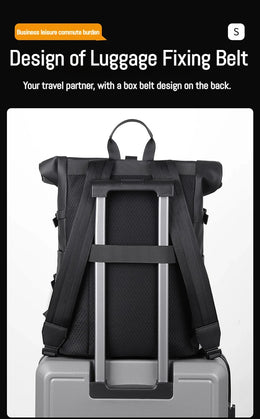 New Shoulder Bag Men's Senior Sense of Business Computer Outdoor Leisure Rolled Edge Travel Backpack Fashion Commuting