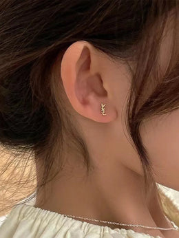 KissICON Earrings Gold-color / United States Gold Mini Letter Stud Earrings