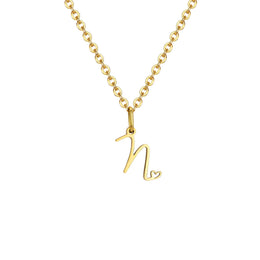 Dainty Heart Initial Necklace for Women, Gold Plated A-Z Letter Pendant, Waterproof Stainless Steel Monogram Jewelry, Personaliz