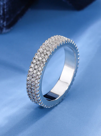 KissIcon Sparkling Zircon Ring S925 Silver Plated - Shine