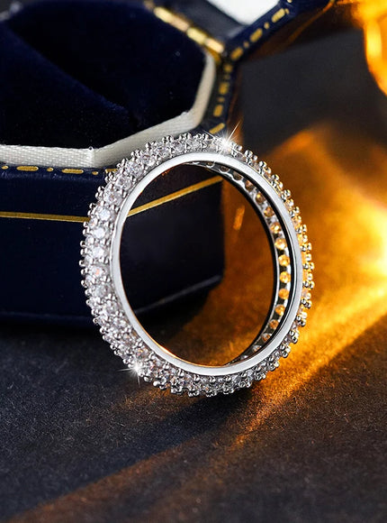 KissIcon Sparkling Zirconia Ring - Silver Plated Stackable