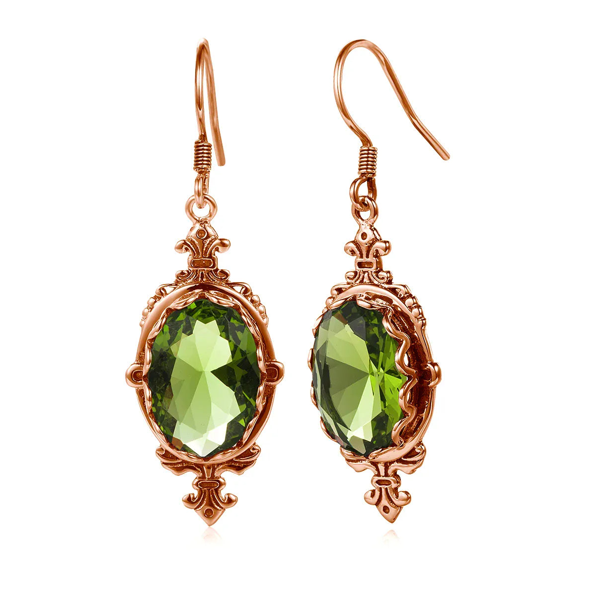 Summer Oval Green Peridot Pendant Necklace Yellow Gold Jewelry For Woman Stone Jewellery Luxury Lover Gift