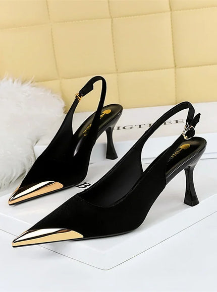 Elegant Women Green High Heel Velvet Pumps Wedding