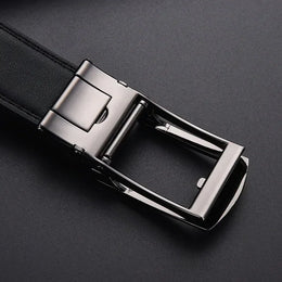 Men's Click Belt Business Luxury Designer Brand Genuine Leather Belts Jeans Automatic Adjustable Alloy Buckle Waist Straps Belts
