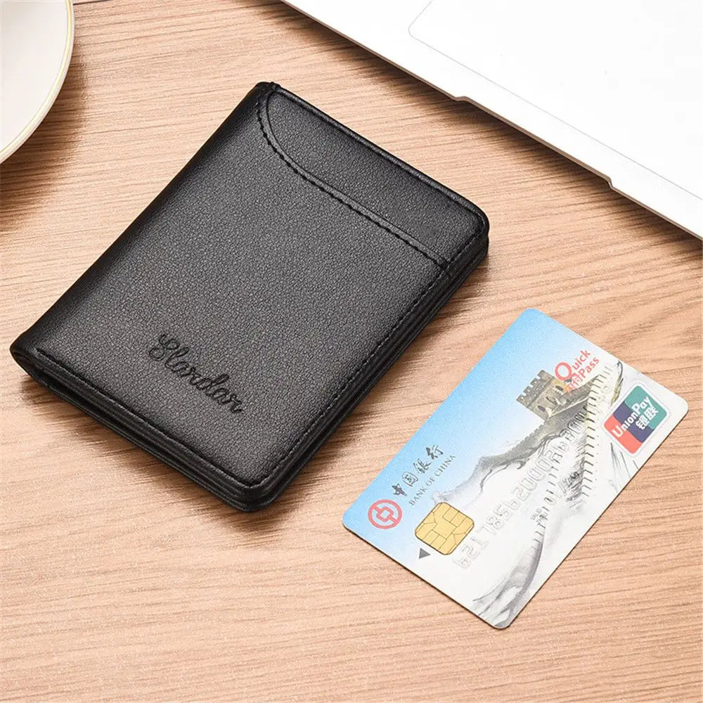 Men Bussiness Wallet Short Skin Wallets Purses PU Leather Money Clips Thin Wallet For Men Purses ID Card Holder Fashion
