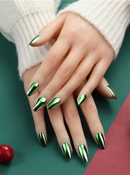 KissIcon Mirror Nails - Metal Effect Adhesive Almond