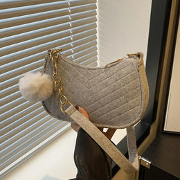 Mini Women Shoulder Bags Fashion Felt Women's Bag Design Advanced Underarm Handbags Mini Saddle Bag