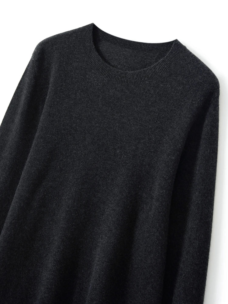 100% Merino Wool Sweater Man O-neck Basic Wool Pullover Autumn Winter Long Sleeve Soft Warm Jumper Smart Casual Knit Popular Top