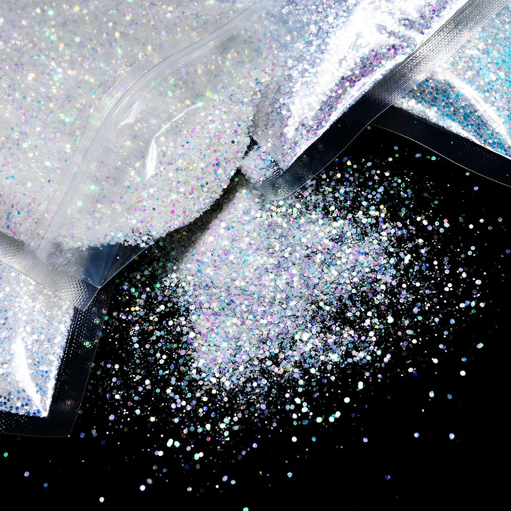 50g/Bag Halloween Luminous Nail Glitter Sequins Glow-In-Dark Phosphor Nail Flakes LongLasting Fluorescent Manicure Sequins 12.25