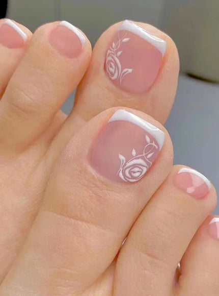 Press On Toenails 24pc Glue Included Full Cover
