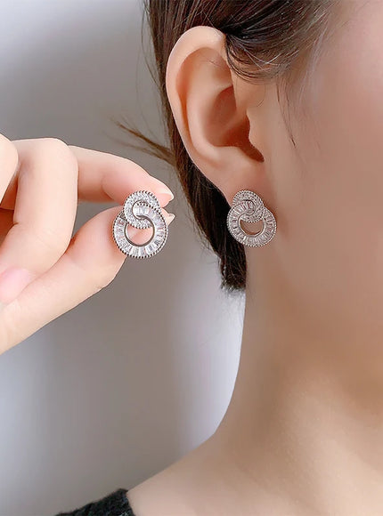 Multi Layer Hoop Earrings for Women CZ - Hypoallergenic