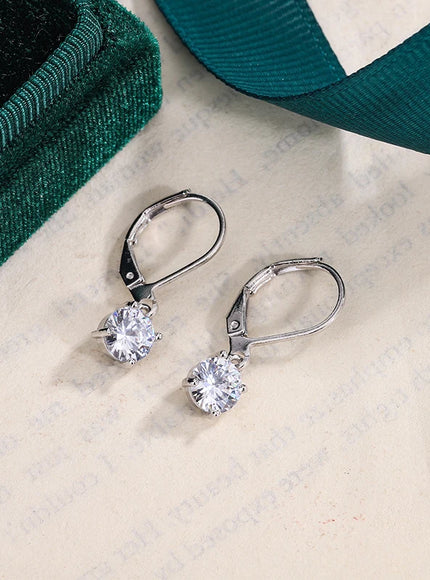KissIcon Square White Zircon Earring - 925 Silver Plated