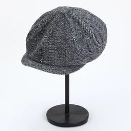 Men's Tweed British Newsboy Hat Herringbone Gatsby Hat Street Hats Octagonal Brim Hat Four Seasons Hip Hop Beret Painter Hat