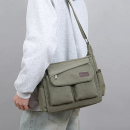 Men's Crossbody Bag, Multi Pocket Design - Large Capacity Shoulder Bag - Outdoor Essentials, Functional Storage, City Commuters