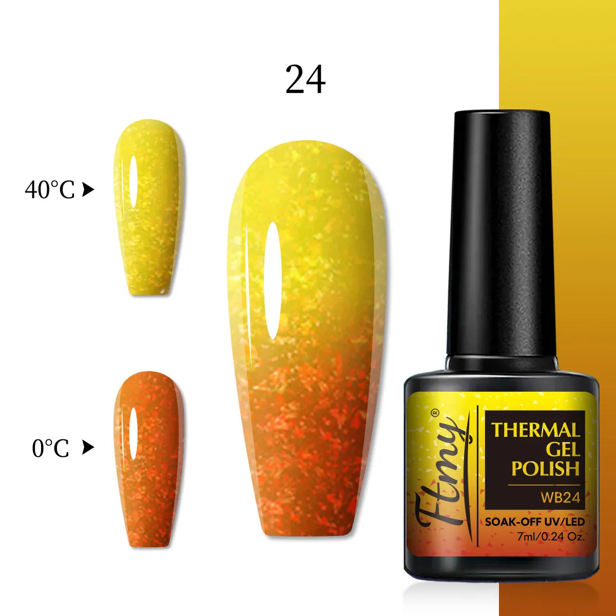 Halloween Theme Glitter Heat Nail Polish, Temperature Changing Color Removable UV LED Glitter Gel Polish, Mood Changing Nail Pol