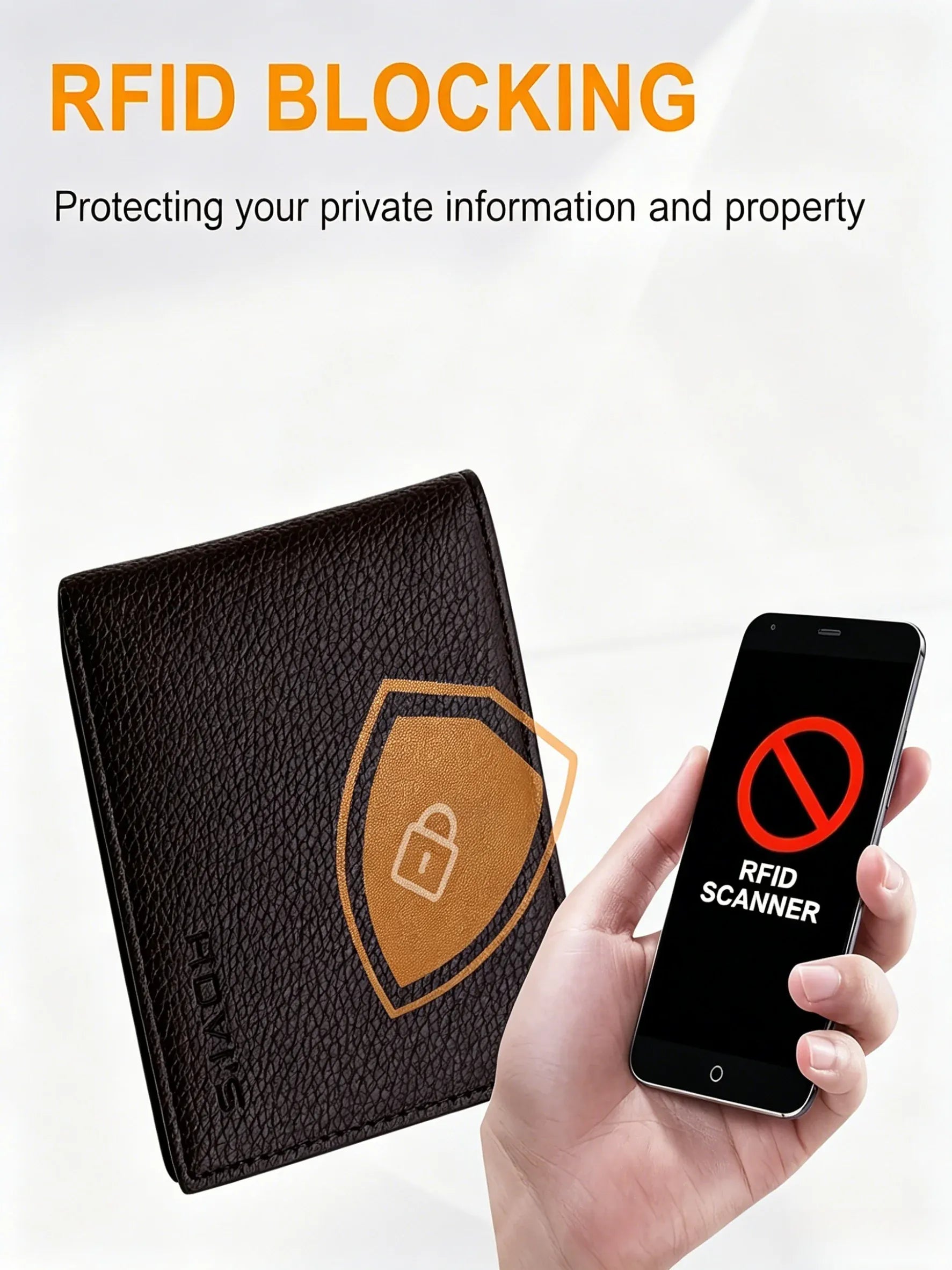 Men'S Wallet with 5 Card Slots & ID window, RFID Blocking Minimalist Slim Wallet for Men