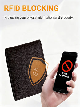 Men'S Wallet with 5 Card Slots & ID window, RFID Blocking Minimalist Slim Wallet for Men