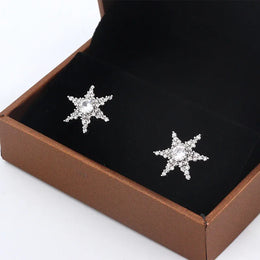 KissICON KissIcon Shiny Star Pentagram Stud Earrings - S925 Zircon